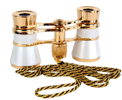 Театральный бинокль 3х25 с цепочкой (Белый) магазин Observer-msk.ru