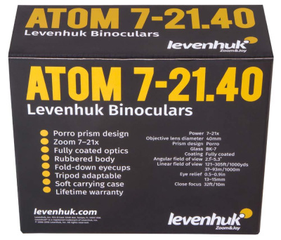 Бинокль Levenhuk Atom 7–21x40 магазин Observer-msk.ru