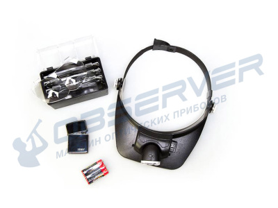 Лупа 81001-3Led (лупа налобная с подсветкой) магазин Observer-msk.ru