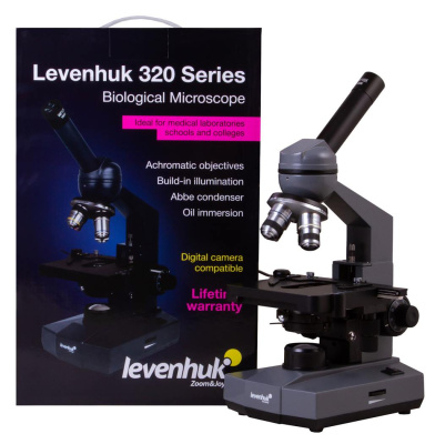 Микроскоп Levenhuk 320 PLUS, монокулярный магазин Observer-msk.ru